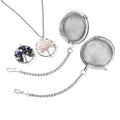 Galilea Rose Quartz and Lapis Lazuli Tree of Life Set of 2 Pendant Necklace 20 Inches with Set of 2 Tea Diffuser in Silvertone and Stainless Steel 37.00 ctw - Sticky add to cart bar