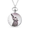 STRADA Japanese Movement Statue of Liberty Pattern Pocket Watch with Silvertone Chain (up to 31 Inches) - Sticky add to cart bar