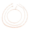 Set of 3 Paper Clip Chain Necklace 16, 20 and 24 Inches in Stainless Steel - Sticky add to cart bar