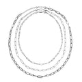 EverTrue Set of 4, 3 Paperclip Chain Necklaces With Three Row Magnetic Layering Lock in Stainless Steel, Ever Ture Set of 4, Multi Strand Necklace For Women (16, 20, 24 In) - Sticky add to cart bar