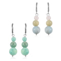 Set of 2 Multi Fluorite and Amazonite Earrings in Stainless Steel 49.00 ctw - Sticky add to cart bar