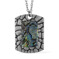 Abalone Shell Pendant Necklace 18 Inches in Silvertone