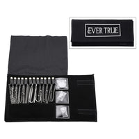 EVER TRUE 18Kt White Gold Plated 15 Piece Necklace, Bracelet, Earrings and Extender Set in Stainless Steel with Velvet Travel Organizer