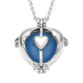 Blue Dolphin Kissing Couple Design Night Glow Pendant Necklace (20 Inches) in Stainless Steel 31.00 ctw - Sticky add to cart bar