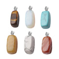 Set of 6 Tiger's Eye, Red Agate, Citrine, White Howlite, Blue Howlite and Opalite Fancy Shape Pendant in Silvertone 72.00 ctw - Sticky add to cart bar