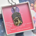 Pisces Dog Tag Pendant Necklace 23.5 Inches in ION Plated YG and Black Oxidized Stainless Steel - Sticky add to cart bar