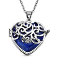 Lapis Lazuli Openable Heart Pendant Necklace 20 Inches in Stainless Steel 20.00 ctw - Sticky add to cart bar