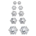 Set of 5 Simulated Diamond Solitaire Stud Earrings in Stainless Steel 2.70 ctw - Sticky add to cart bar