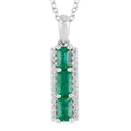 AAA Kagem Emerald and Natural White Zircon Pendant Necklace - Sticky add to cart bar