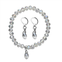 Simulated mystic topaz bracelet and earrings in Blue