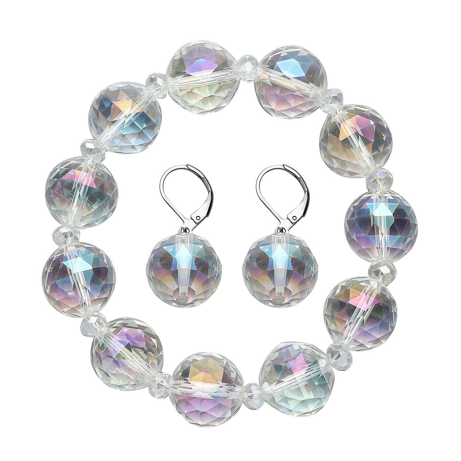simulated-mystic-quartz-beaded-bracelet-7-7.5in-and-drop-earrings-in-silvertone