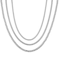 EVER TRUE Set of 3 Curb Chain Link Necklaces 16, 20, 24 Inches in Stainless Steel