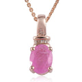 Premium Ilakaka Hot Pink Sapphire (FF) and Diamond Pendant Necklace 20 Inches in Vermeil Rose Gold Over Sterling Silver 1.90 ctw - Sticky add to cart bar