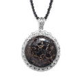 Matrix Silver Shungite and Thai Black Spinel Beaded Pendant Necklace 20 Inches in Platinum Over Copper 93.70 ctw - Sticky add to cart bar