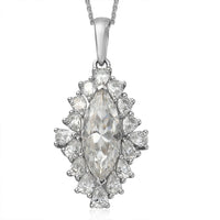 DOORBUSTER Moissanite Pendant Necklace 20 Inches in Platinum Over Sterling Silver 5.90 ctw