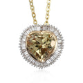 Luxoro 14K Yellow Gold AAA Turkizite and G-H I1 Diamond Heart Halo Pendant Necklace 20 Inches 2.20 ctw - Sticky add to cart bar