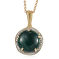 African Malachite Pendant Neckalce (20 Inches) in 14K YG and Platinum Over Copper, Stainless Steel 13.60 ctw - Sticky add to cart bar