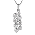Moissanite Cluster Pendant Necklace (20 Inches) in Platinum Over Sterling Silver 2.10 ctw - Sticky add to cart bar