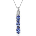 AAA Tanzanite and White Zircon Pendant Necklace 20 Inches in Platinum Over Sterling Silver 0.75 ctw - Sticky add to cart bar