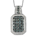 Narsipatnam Alexandrite and Natural White Zircon Cluster Pendant Necklace 20 Inches in Platinum Over Sterling Silver 2.00 ctw - Sticky add to cart bar