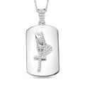 Serenity Prayer Simulated Diamond Pendant Necklace 20 Inches in Platinum Over Sterling Silver 0.25 ctw - Sticky add to cart bar