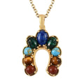 KARIS Lapis Lazuli and Multi Gemstone Pendant Necklace 20 Inches in ION Plated 18K Yellow Gold and ION Plated Yellow Gold Stainless Steel 4.50 ctw - Sticky add to cart bar