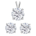 10K White Gold Moissanite Stud Earring and Solitaire Pendant 1.85 ctw - Sticky add to cart bar