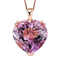 Rose De France Amethyst Heart Solitaire Pendant Necklace 20 Inches in Vermeil Rose Gold Over Sterling Silver 17.15 ctw-129.99 - Sticky add to cart bar