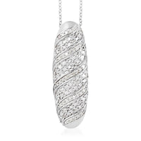 Diamond Pendant Necklace 18 Inches in Platinum Over Sterling Silver 0.50 ctw