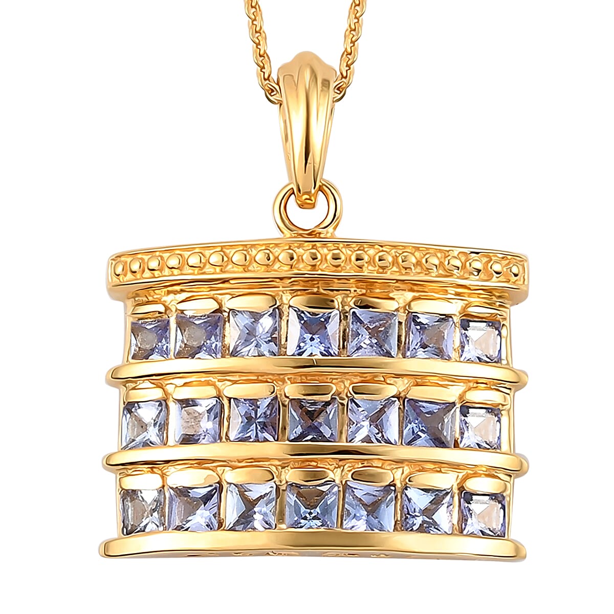 GP Italian Glow Collection Tanzanite 2.20 ctw Pendant Necklace in Vermeil Yellow Gold Over Sterling Silver 20 Inches