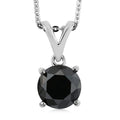 Black Diamond Solitaire Pendant Necklace 20 Inches in Platinum Over Sterling Silver 2.00 ctw - Sticky add to cart bar