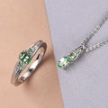 Natural Tsavorite Garnet and Diamond Accent Ring and Pendant Necklace 20 Inches in Platinum Over Sterling Silver 0.60 ctw - Sticky add to cart bar