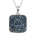 Multi Diamond Pendant Necklace 18 Inches in Rhodium and Platinum Over Sterling Silver 0.50 ctw - Sticky add to cart bar