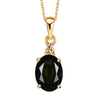 Premium Chrome Tourmaline and Canary Tourmaline 1.20 ctw Pendant Necklace in Vermeil Yellow Gold Over Sterling Silver 20 Inches