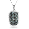 Narsipatnam Alexandrite and White Zircon Cluster Pendant Necklace 20 Inches in Platinum Over Sterling Silver 2.50 ctw - Sticky add to cart bar