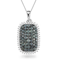 Narsipatnam Alexandrite and White Zircon Cluster Pendant Necklace 20 Inches in Platinum Over Sterling Silver 2.50 ctw