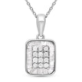 Diamond Cluster Pendant Necklace (18 Inches) in Platinum Over Sterling Silver 0.50 ctw - Sticky add to cart bar