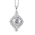 120 Facet Moissanite Celestial Pendant Necklace 20 Inches in Platinum Over Sterling Silver 2.40 ctw - Sticky add to cart bar