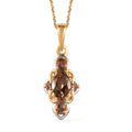 Jenipapo Andalusite Pendant Necklace 20 Inches in Vermeil Yellow Gold and Platinum Over Sterling Silver 1.25 ctw - Sticky add to cart bar