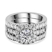 Moissanite 1.78 ctw Band Ring in Platinum Over Sterling Silver (Size 10)