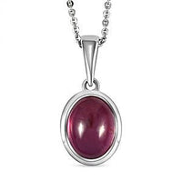 African Ruby Pendant Necklace (20 Inches) in Platinum Over Sterling Silver 5.00 ctw
