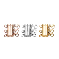 EVER TRUE Set of 3 Layering Locks with 3 Rows in ION Plated YG, RG and Stainless Steel 19.50 Grams
