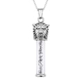 Marvelous Meteorite 5.00 ctw Lion Head Design Pendant Necklace (20 Inches) in Stainless Steel, Tarnish-Free, Waterproof, Sweat Proof Jewelry - Sticky add to cart bar