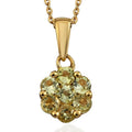 AAA Natural Tanzanian Canary Tourmaline Pressure Set Pendant Necklace 20 Inches in Vermeil Yellow Gold Over Sterling Silver 0.85 ctw - Sticky add to cart bar