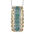 Premium Grandidierite Elongated Pendant Necklace 20 Inches in Vermeil Yellow Gold and Platinum Over Sterling Silver 1.65 ctw - Sticky add to cart bar