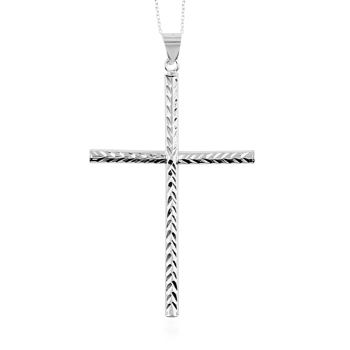 Sterling Silver Cross Pendant Necklace 18 Inches 3.30 Grams