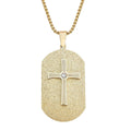 Austrian Crystal Men's Cross Pendant Necklace 24 Inches in Stainless Steel - Sticky add to cart bar