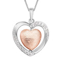 Marvelous Meteorites and White Zircon Heart Pendant Necklace 18 Inches in Rhodium Over Sterling Silver 0.30 ctw - Sticky add to cart bar