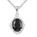 Thai Black Spinel Solitaire Pendant Necklace 20 Inches in Sterling Silver 3.25 ctw - Sticky add to cart bar