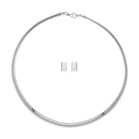 Omega Necklace 18 Inches and Earrings in Stainless Steel